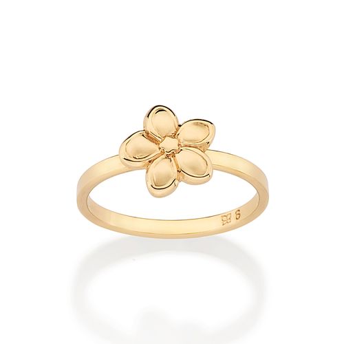 ANEL SKINNY FLOR DE PLUMÉRIA BANHADO A OURO 18K
