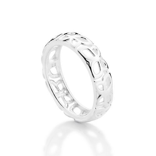 ANEL COM BORBOLETAS VAZADAS DE PRATA MACIÇA 925