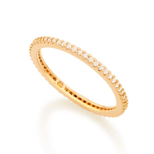 ALIANÇA APARADOR BANHADA A OURO 18K COM ZIRCÔNIAS