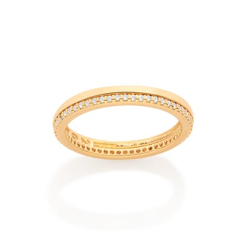 ALIANÇA BANHADA A OURO 18K COM ZIRCÔNIAS