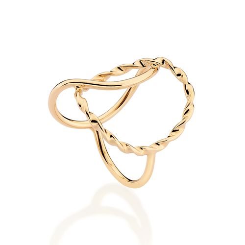 MAXI ANEL CÍRCULOS VAZADOS BANHADO A OURO 18K