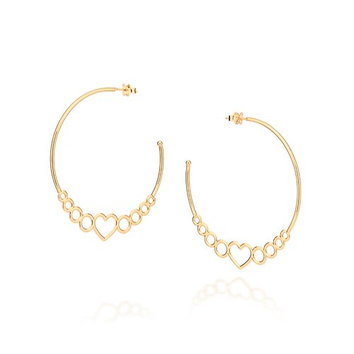 BRINCO MEIA ARGOLA BANHADO A OURO 18K