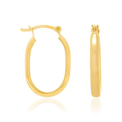BRINCO ARGOLA OVAL BANHADO A OURO 18K