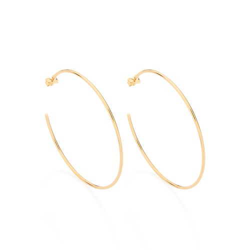 BRINCO MEIA ARGOLA BANHADO A OURO 18K