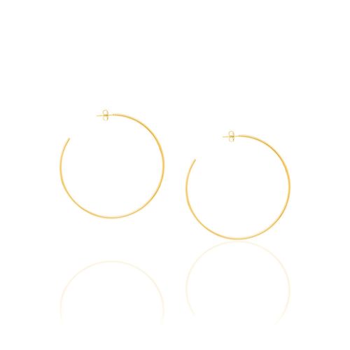 BRINCO MEIA ARGOLA BANHADO A OURO 18K