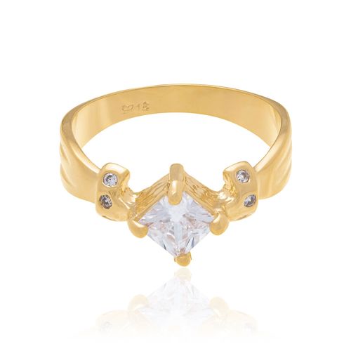 ANEL BANHADO A OURO 18K COM ZIRCÔNIAS