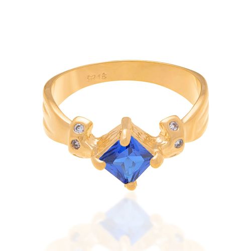 ANEL BANHADO A OURO 18K COM ZIRCÔNIAS