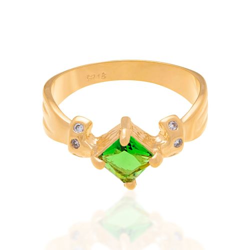 ANEL BANHADO A OURO 18K COM ZIRCÔNIAS