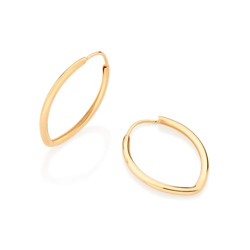 BRINCO ARGOLA OVAL BANHADO A OURO 18K
