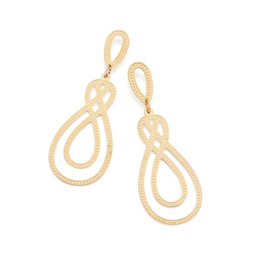 MAXI BRINCO PÊNDULO ABSTRATO BANHADO A OURO 18K