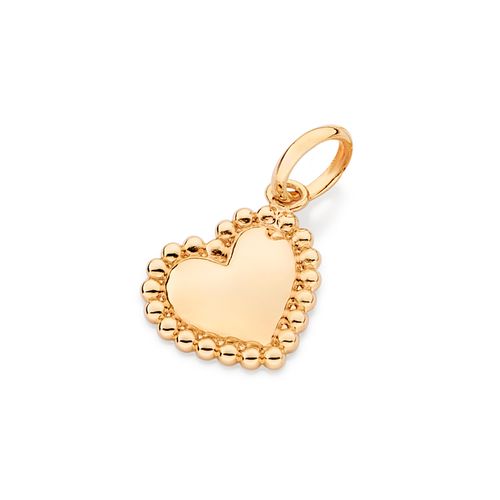 PINGENTE CORAÇÃO COM ESFERAS BANHADO A OURO 18K