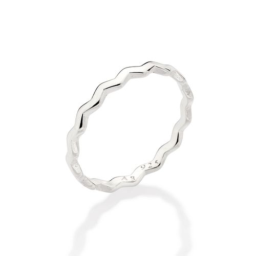 ANEL ONDULADO DE PRATA 925