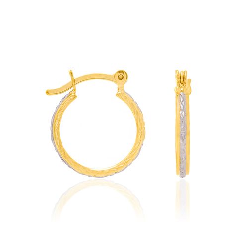 BRINCO ARGOLA BANHADO A OURO 18K COM APLICAÇÃO DE RHODIUM