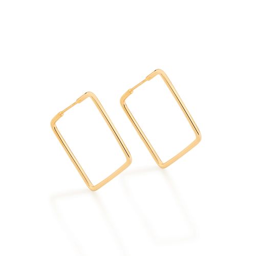 BRINCO ARGOLA QUADRADA BANHADO A OURO 18K