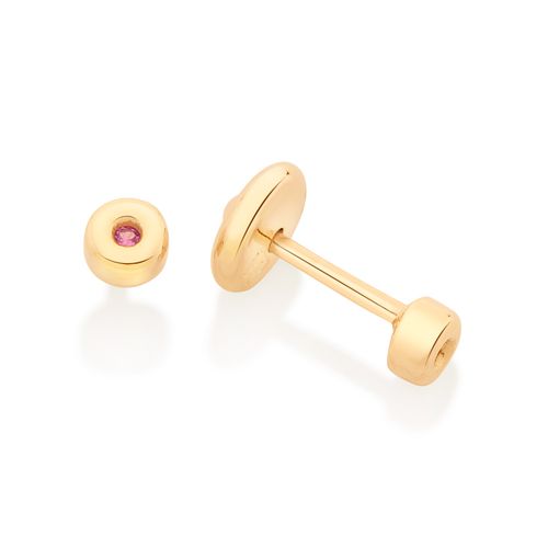 BRINCO SOLITÁRIO INFANTIL BANHADO A OURO 18K