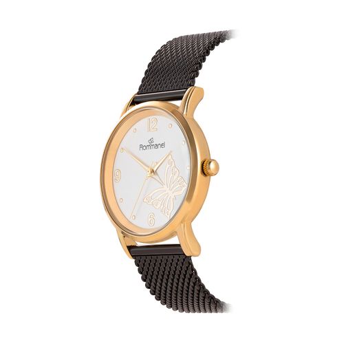 RELÓGIO ANÁLOGICO SOCIAL PRETO COM DOURADO