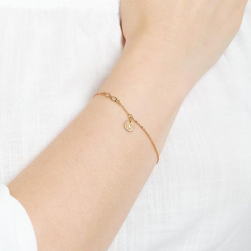 PULSEIRA INFINITO E LETRA BANHADA A OURO 18K -LETRA S