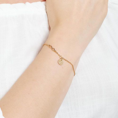 PULSEIRA INFINITO E LETRA BANHADA A OURO 18K -LETRA U