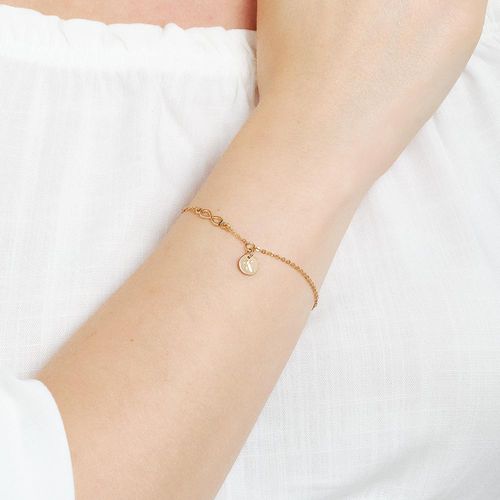 PULSEIRA INFINITO E LETRA BANHADA A OURO 18K -LETRA K