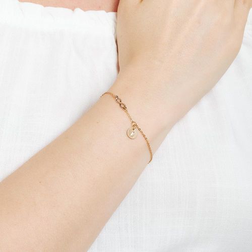 PULSEIRA INFINITO E LETRA BANHADA A OURO 18K -LETRA L