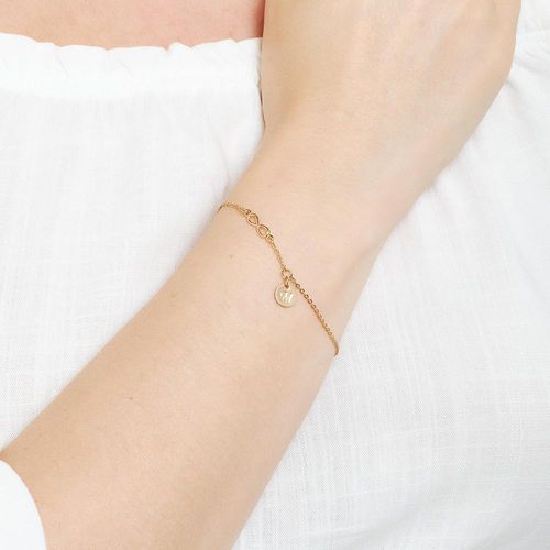 PULSEIRA INFINITO E LETRA BANHADA A OURO 18K -LETRA M