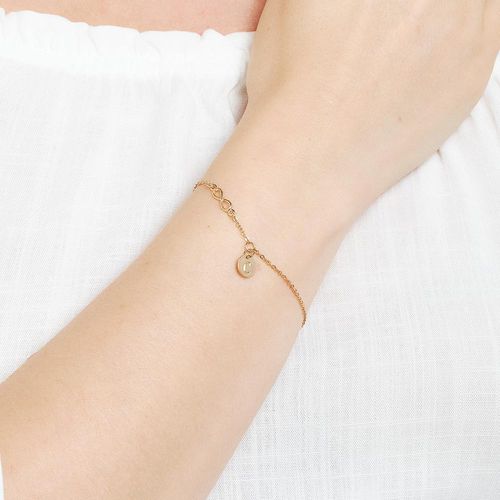 PULSEIRA INFINITO E LETRA BANHADA A OURO 18K -LETRA C