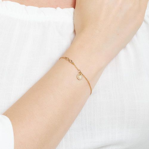 PULSEIRA INFINITO E LETRA BANHADA A OURO 18K -LETRA N