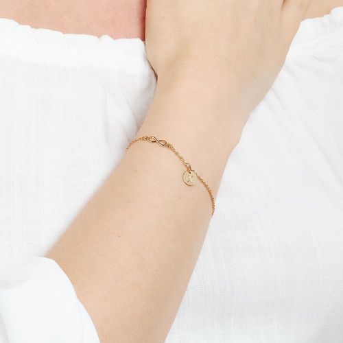PULSEIRA INFINITO E LETRA BANHADA A OURO 18K -LETRA X