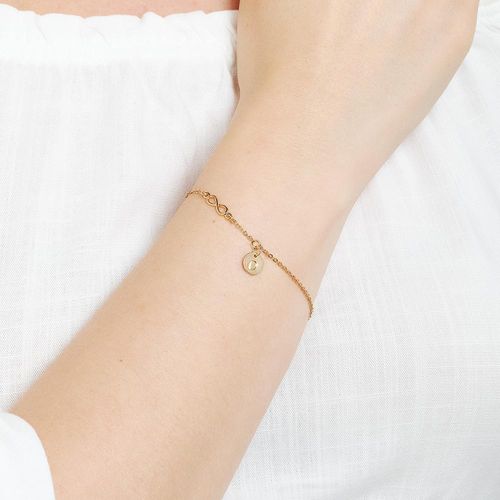 PULSEIRA INFINITO E LETRA BANHADA A OURO 18K -LETRA O