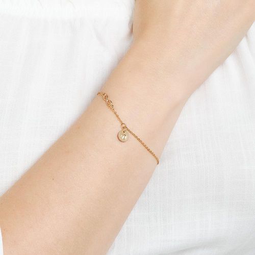 PULSEIRA INFINITO E LETRA BANHADA A OURO 18K -LETRA D