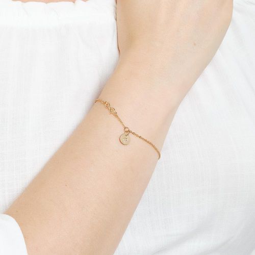 PULSEIRA INFINITO E LETRA BANHADA A OURO 18K -LETRA P
