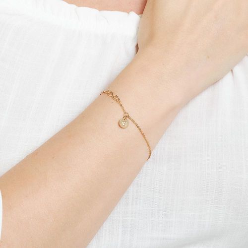 PULSEIRA INFINITO E LETRA BANHADA A OURO 18K -LETRA E