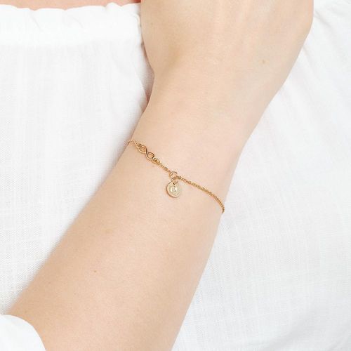 PULSEIRA INFINITO E LETRA BANHADA A OURO 18K -LETRA Q