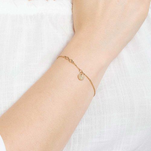 PULSEIRA INFINITO E LETRA BANHADA A OURO 18K -LETRA R