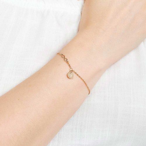 PULSEIRA INFINITO E LETRA BANHADA A OURO 18K -LETRA H