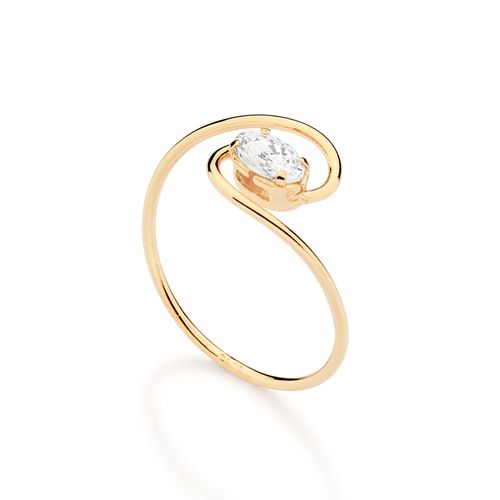 ANEL SKINNY BANHADO A OURO 18K COM ZIRCÔNIA