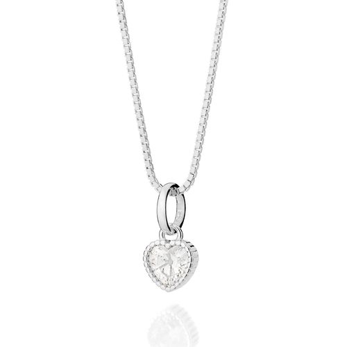 PINGENTE SOLITÁRIO CORAÇÃO DE PRATA MACIÇA 925 COM ZIRCÔNIA