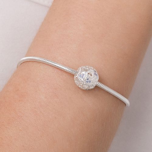 BERLOQUE PASSANTE DE PRATA MACIÇA 925 COM ZIRCÔNIAS