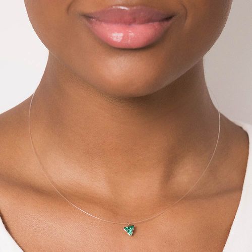 GARGANTILHA FIO DE NYLON BANHADO A OURO 18K COM ZIRCÔNIA