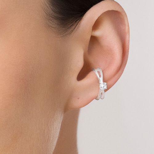 BRINCO PIERCING DE PRESSÃO DE PRATA MACIÇA 925 COM ZIRCONIA