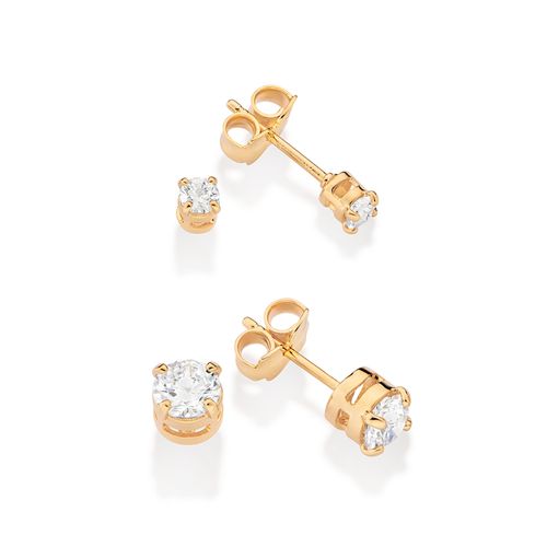 KIT BRINCO BANHADO A OURO 18K COM ZIRCÔNIAS