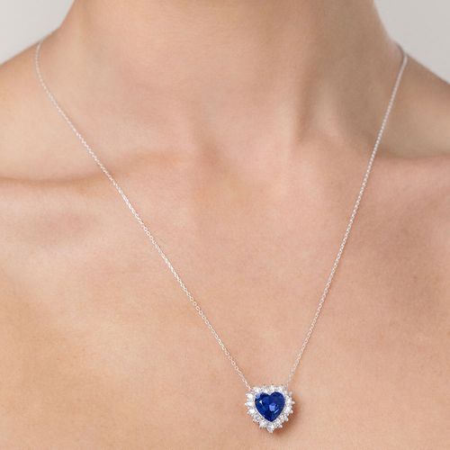 GARGANTILHA CORAÇÃO DE PRATA MACIÇA 925 COM ZIRCÔNIAS