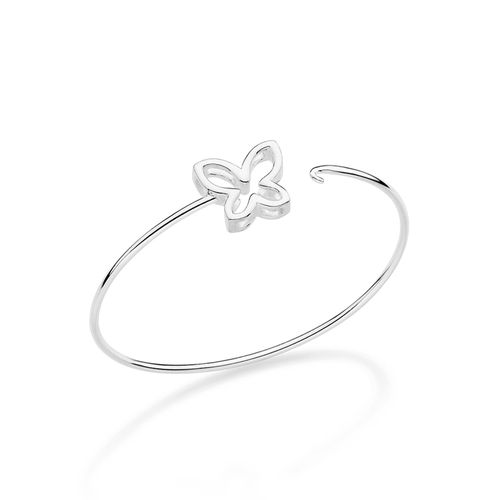 BRACELETE BORBOLETA DE PRATA MACIÇA 925
