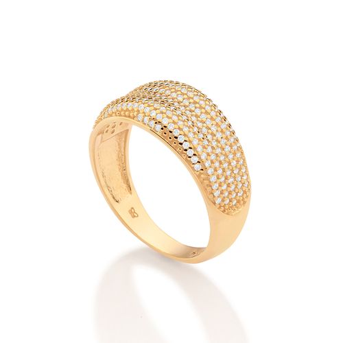 ANEL PAVÊ COM ZIRCÔNIAS BANHADO A OURO 18K
