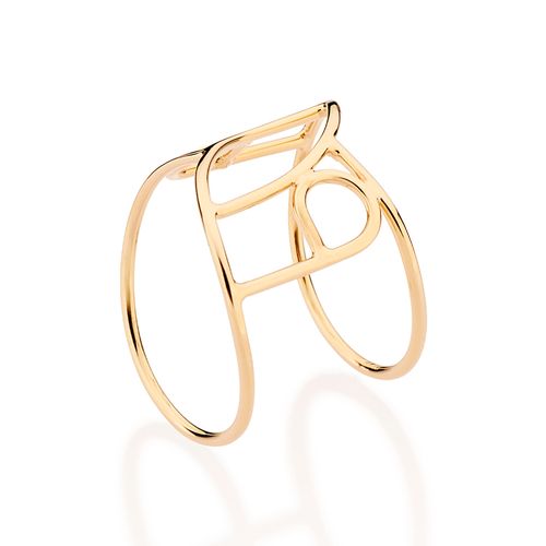 ANEL ARO DUPLO BANHADO A OURO 18K