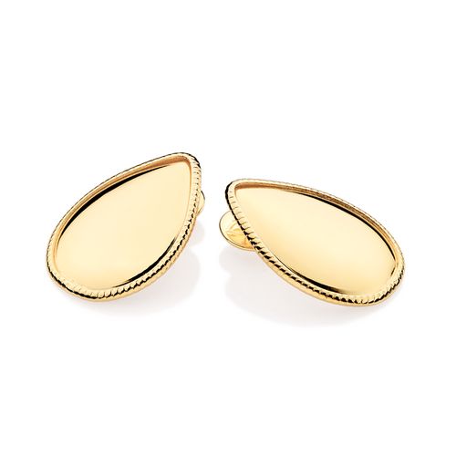 MAXI BRINCO GOTA LISO BANHADO A OURO 18K