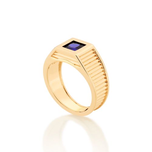 ANEL DE FORMATURA BANHADO A OURO 18K COM CRISTAL