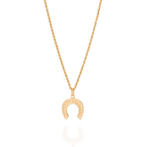 PINGENTE BANHADO A OURO 18K NO FORMATO DE FERRADURA