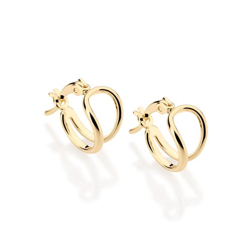 BRINCO MEIA ARGOLA VAZADA BANHADO A OURO 18K