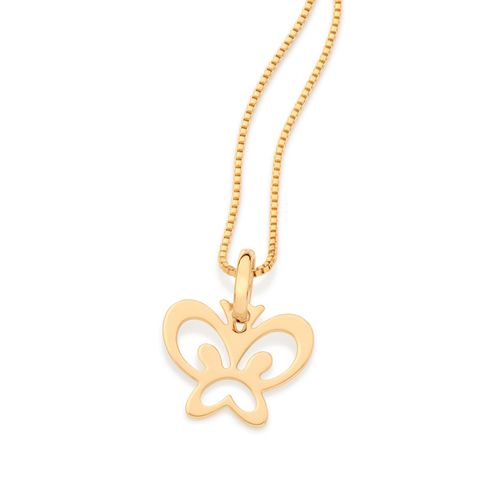 PINGENTE BORBOLETA BANHADO A OURO 18K